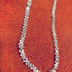 Silver necklace with cz accents